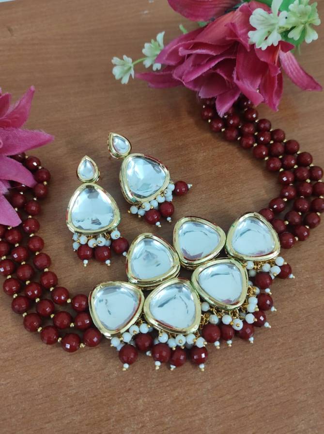 Dabi Kundan Back Meena Work Necklace Set Catalog

